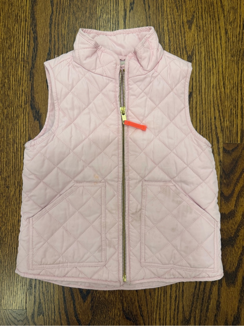 J. Crew Factory Light Pink Quilted Kids Vest with Front Zip